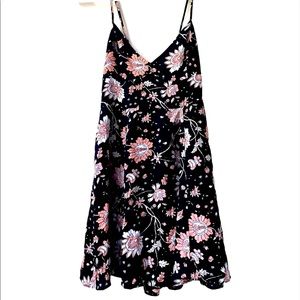 American Eagle boho floral mini dress w corseting